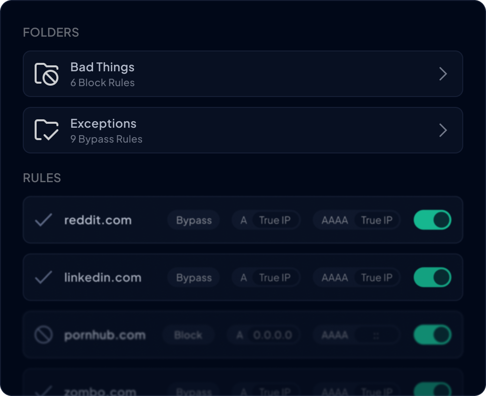 Custom allowlists and blocklists
