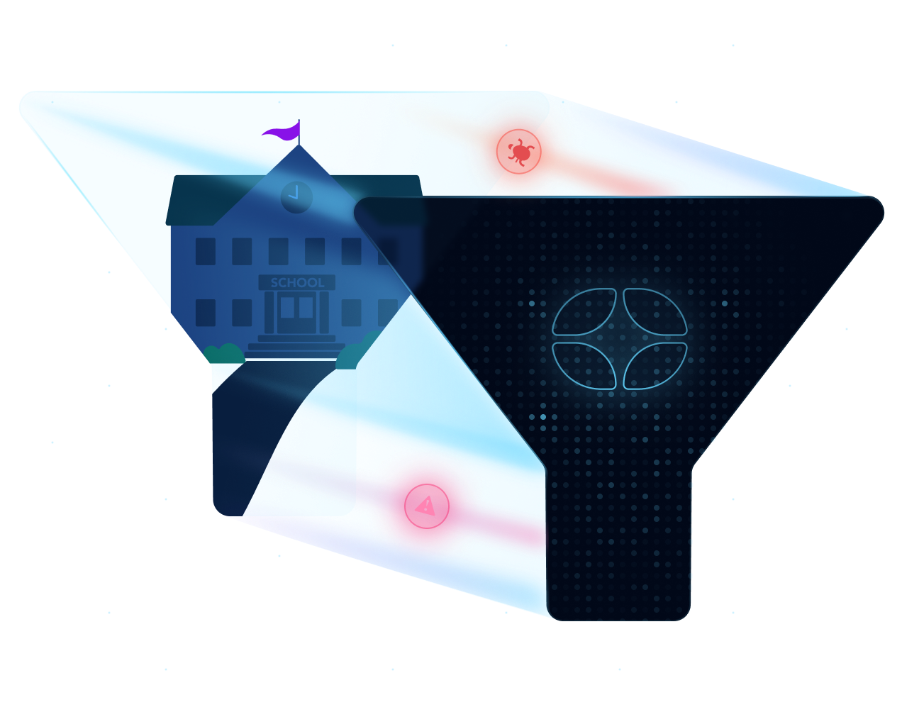Hero section illustration for Web Content Filtering for Schools – Keep Students Safe & Focused