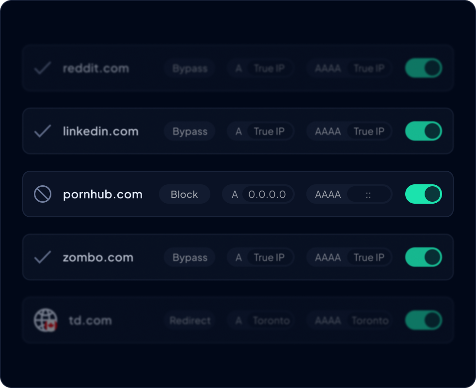 Block or allow specific domains