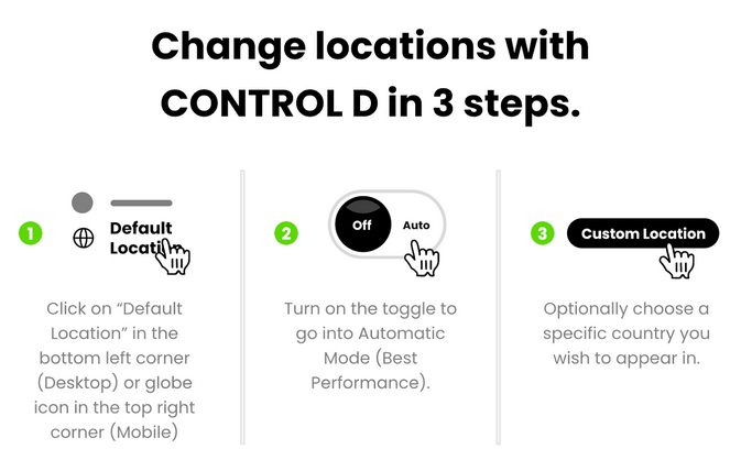 Control D makes changing your location as simple as clicking a button