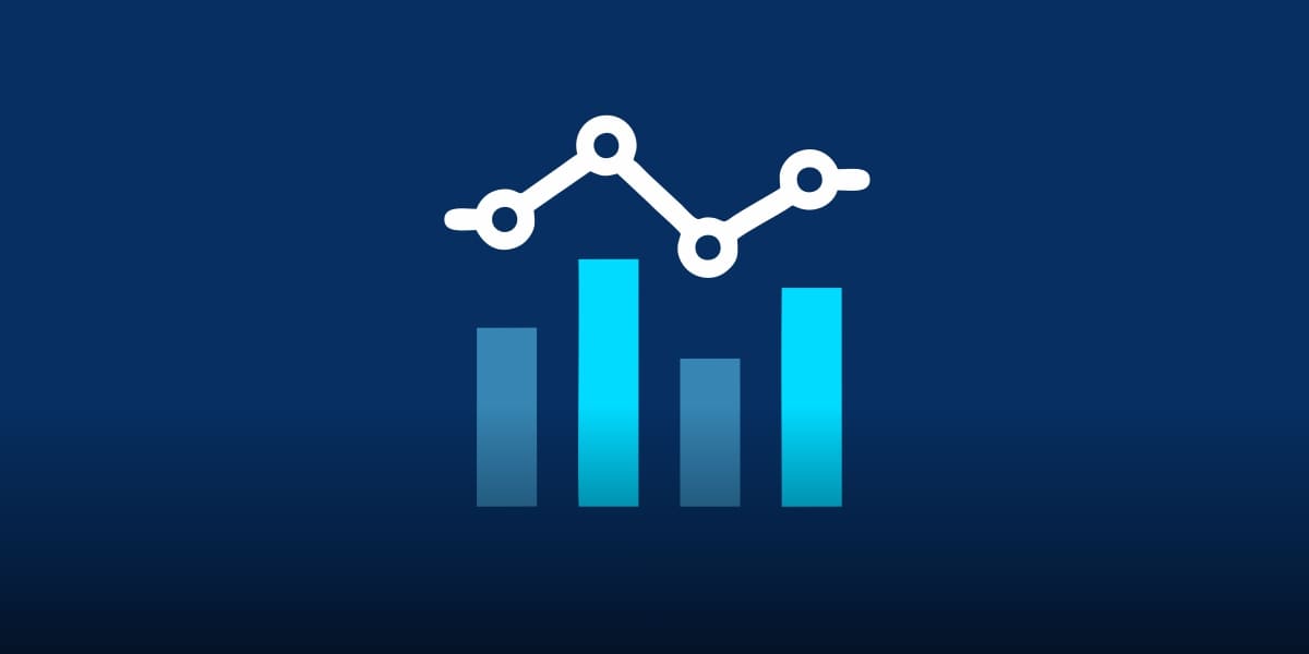 An image representing analytics, showing bar and plot graphs