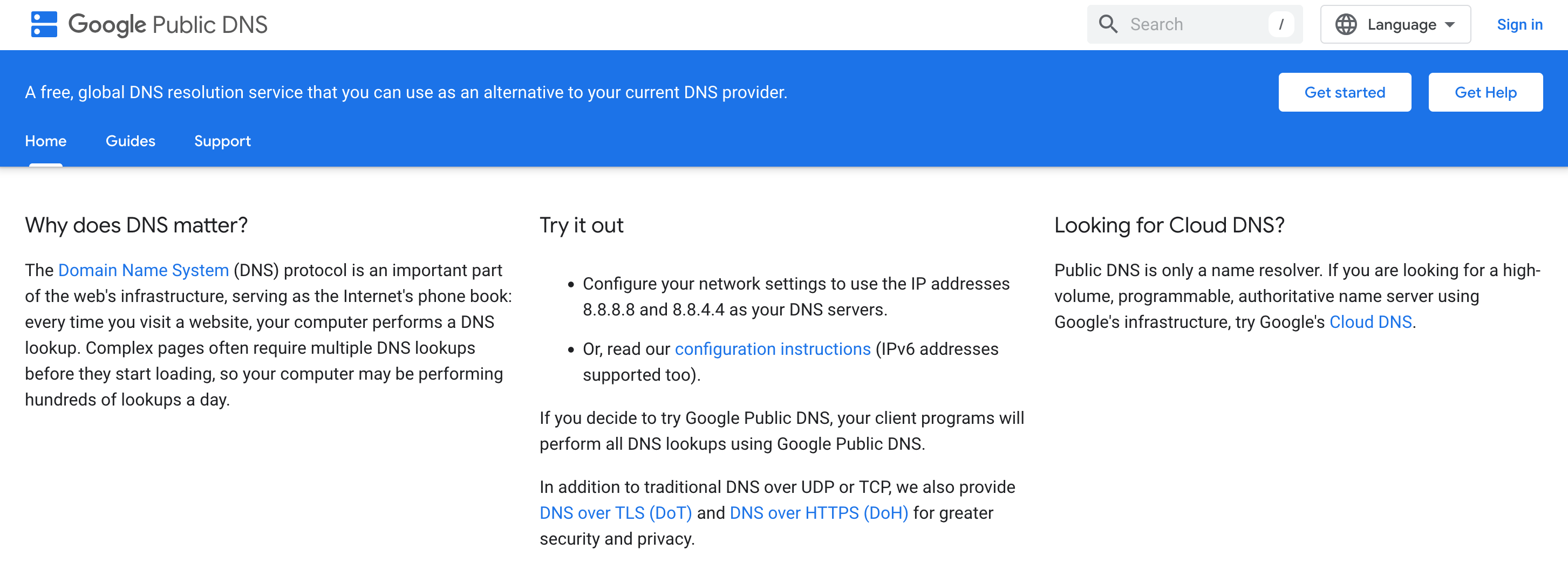 google public dns