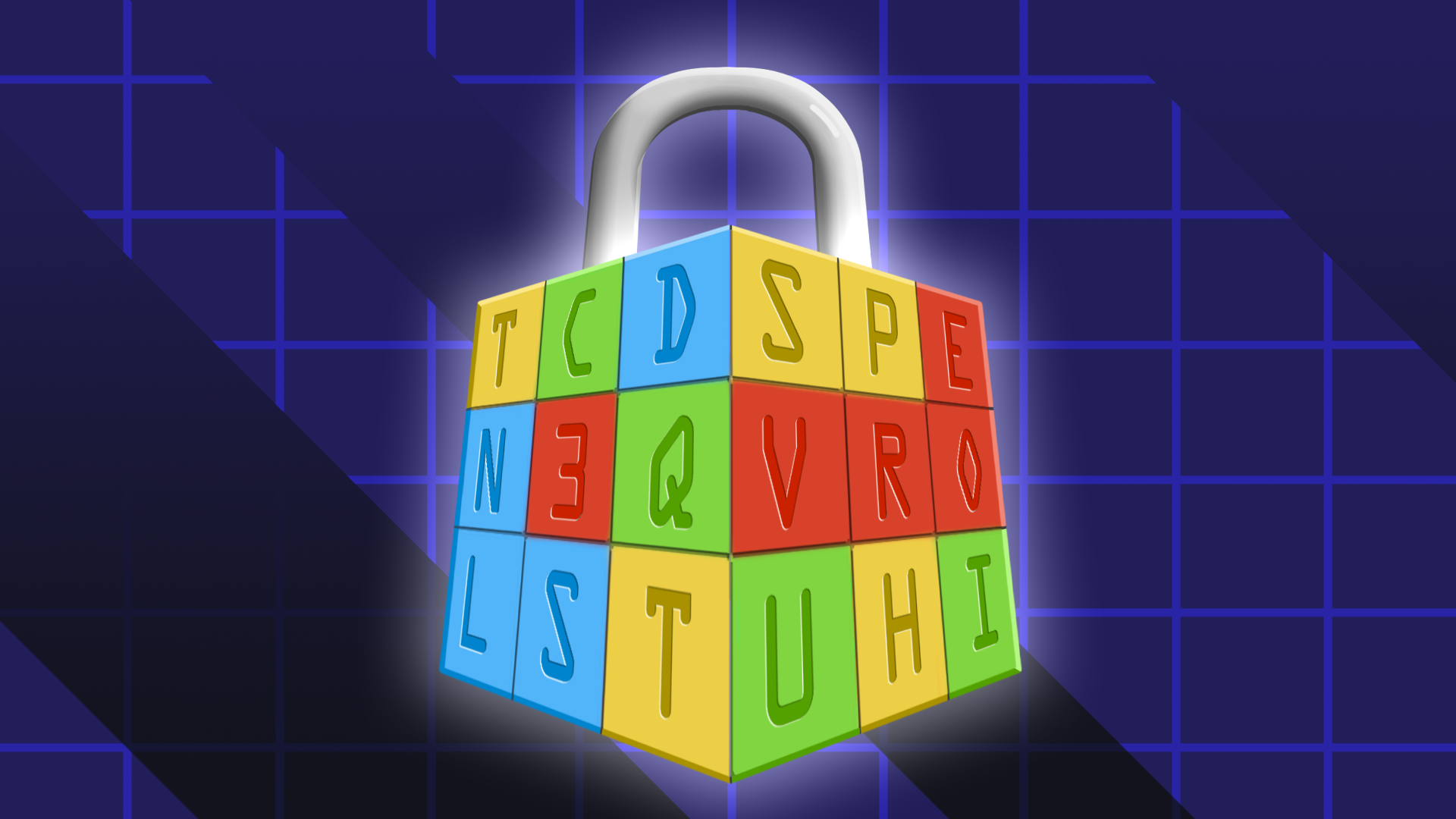 A Rubix Cube padlock with letters than can spell out different DNS protocols